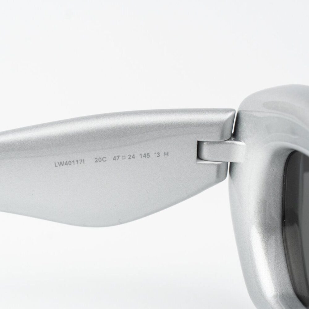 Loewe Sunglasses LW40117I 20C Metallized Silver Grey Smoke Mirror Cat Eye NEW - Picture 7 of 13
